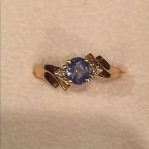 14kt Gold, Tanzanite, and Diamond Ring